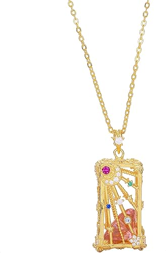 VINKACE - Collares para mujeres y hombres oro blanco vermeil de 18 quilates hechos a mano con forma de corazón circonita colgante para hombres y