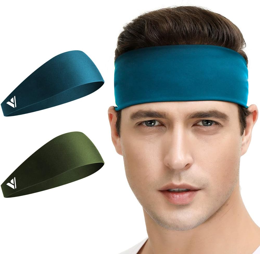 Vgogfly Sweat Headbands for Men Sweatbands for Mens Headband Running Sweat Bands Headbands Men Workout Sports Hairband for Men Thin Fitness Gym Yoga Men Headband