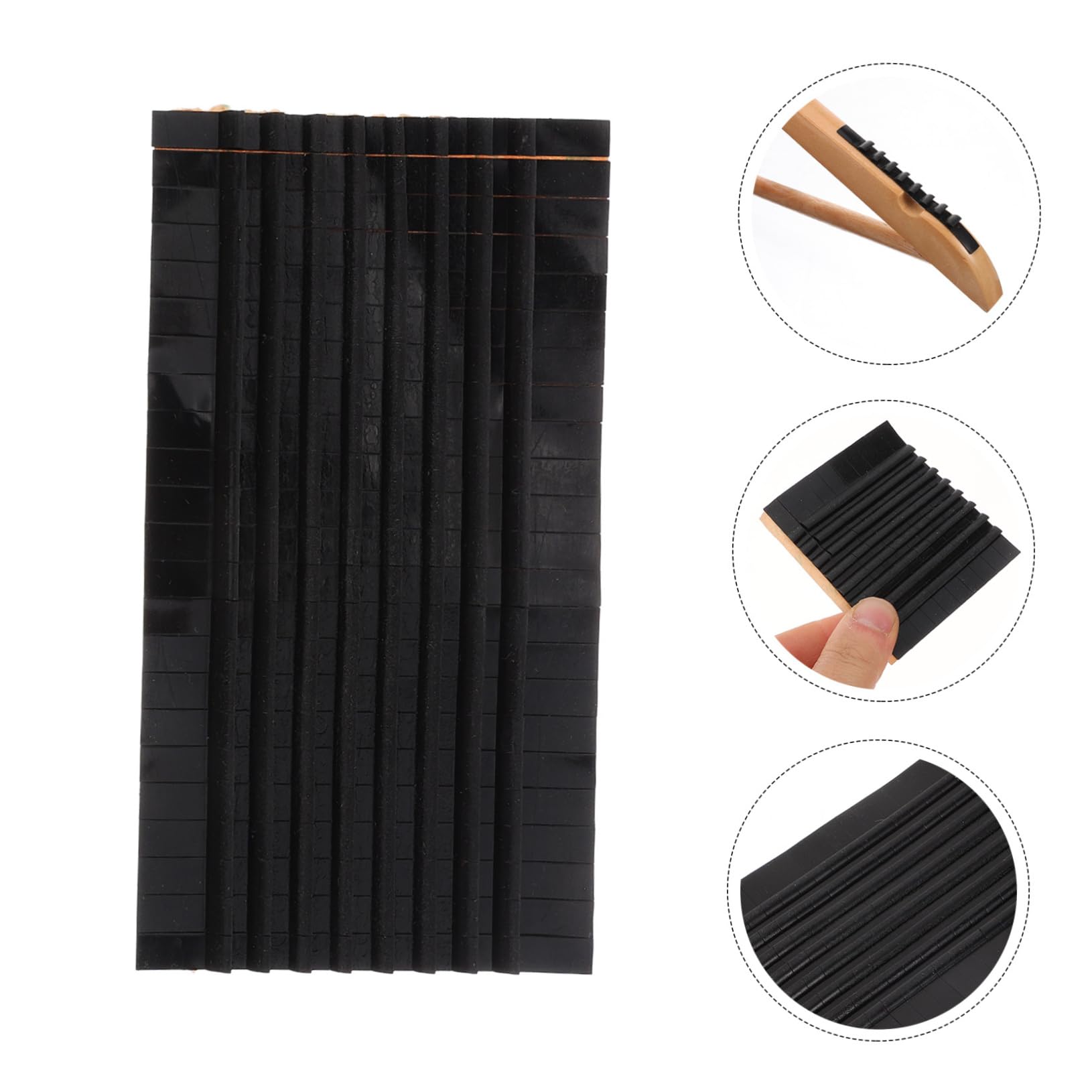 uxcell Lot de 50 bandes adhésives antidérapantes en silicone pour cintres en bois et plastique, transparent (5,3 x 1,6 cm