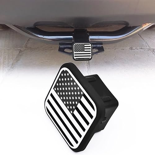 Miniatura 8 de 1 enchufe a prueba de polvo para gancho de remolque, cubierta de tubo de enganche de remolque con bandera estadounidense de Estados Unidos, cubierta