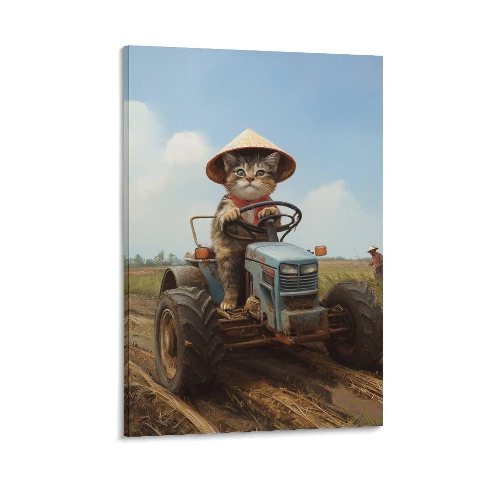 Impression sur toile chat rural chinois 50x75cm comme tableau décoratif - 6
