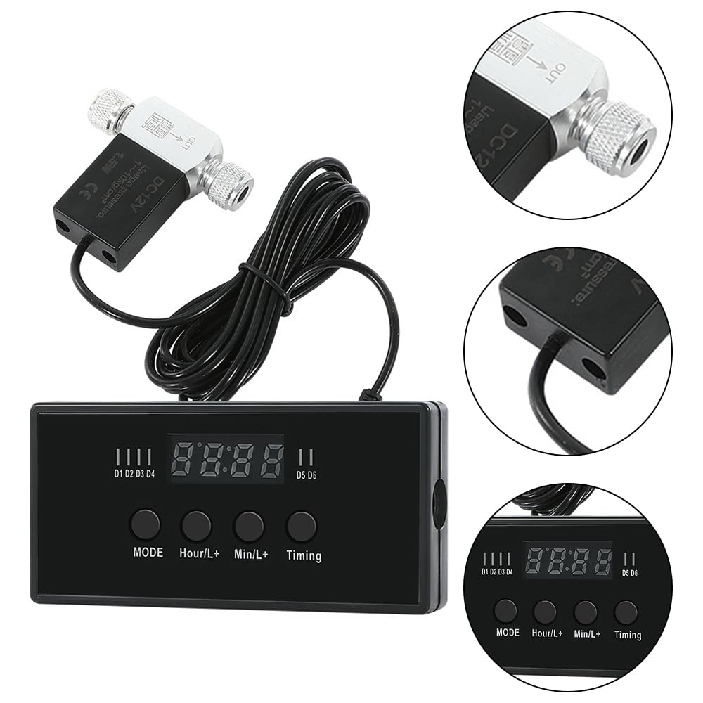 DONGKER électrovanne CO2 avec contrôleur temporisé, régulateur DC 12 V pour Aquarium, tête Simple ou Double, vanne motorisée pour la Croissance des Plantes Aquatiques et Herbes
