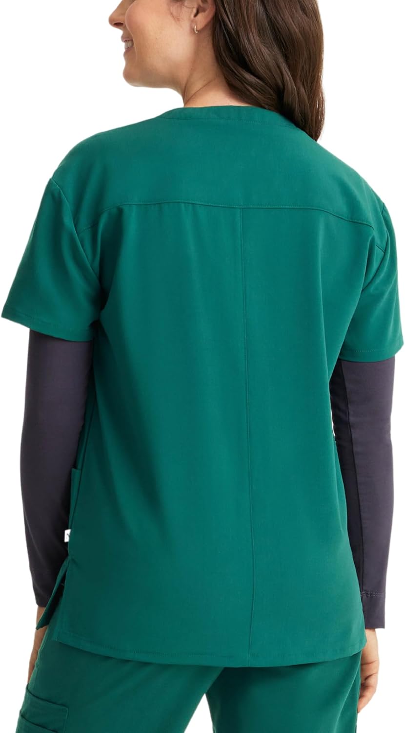 Care+Wear Women’s Essential Slim Fit 2-Pocket Scrub Top for Women with V-Neck, Includes Chest Pocket and Pen Pocket - Image 4