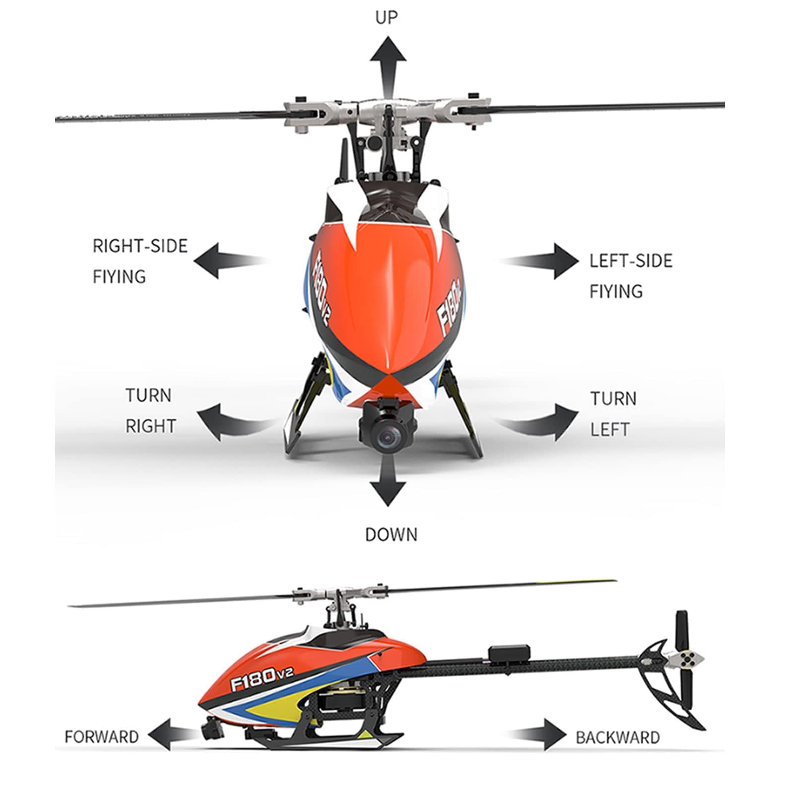 Helikopter RC dla dorosłych Podwójne silniki bezszczotkowe 6-kanałowy helikopter RC z napędem bezpośrednim z kamerą Na zewnątrz, zdalnie sterowany samolot 3D Prezenty Nowo ulepszon
