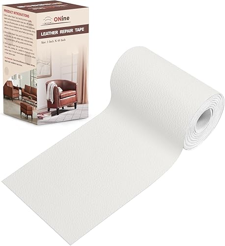 Miniatura 104 de ONine - Cinta de reparación de piel, parche para reparación de piel autoadhesivo de 12 x 48 pulgadas, impermeable, resistente al desgaste, para Negro