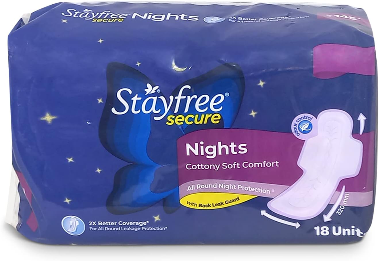 Stayfree Secure Night Cottony Soft Sanitary Pads for Women