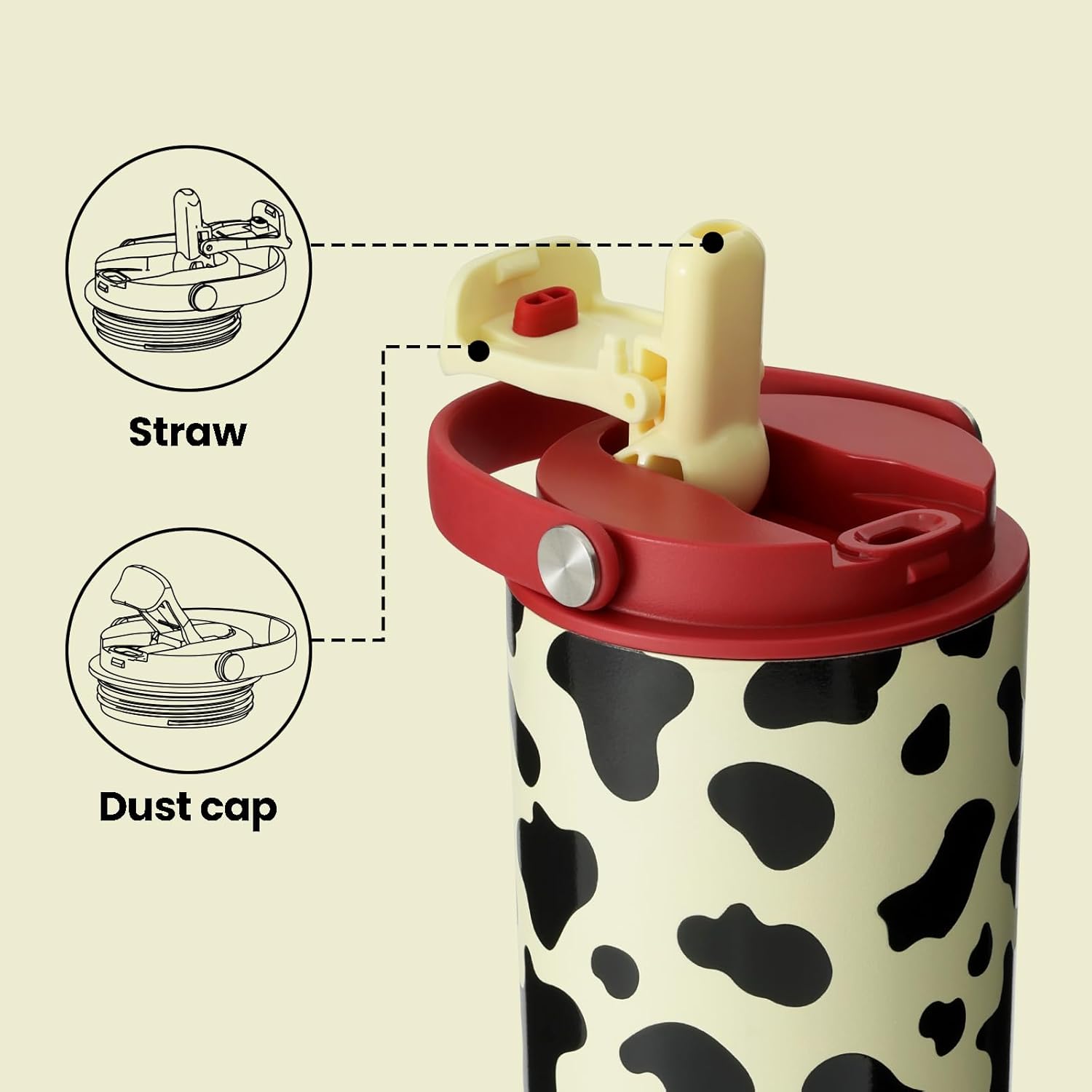 BOTTLE BOTTLE Insulated Water Bottle with Straw and Handle Stainless Steel Water Bottles for Car Sports Home Office and School 26oz Leak Proof - Image 4