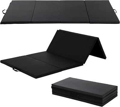 Portable Fitness Folding Mat 96"x48"x2" Anti-Tear Thick Foldable Crash Tumbing Mat for Small Space, Exercise, Gymnastics, Tumbing, Gym & Workouts, Easy to Store 4 x 8