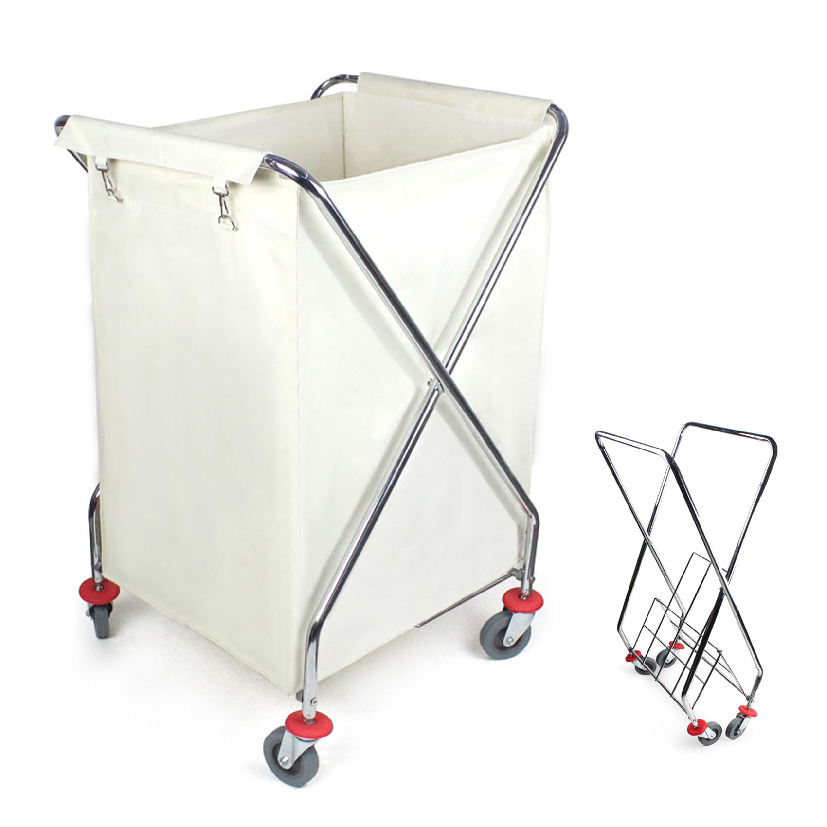 Amazon.co.jp: ホテルリネンカート 折りたたみ式 ランドリーワゴン 