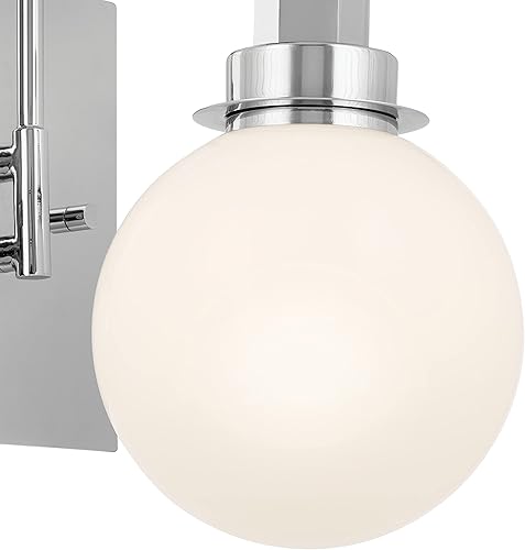 Miniatura 2 de Kichler Aplique de pared hexagonal de 11.5 pulgadas con 1 luz con cristal de ópalo en cromo, 11.5 x 9 x 5.75 pulgadas