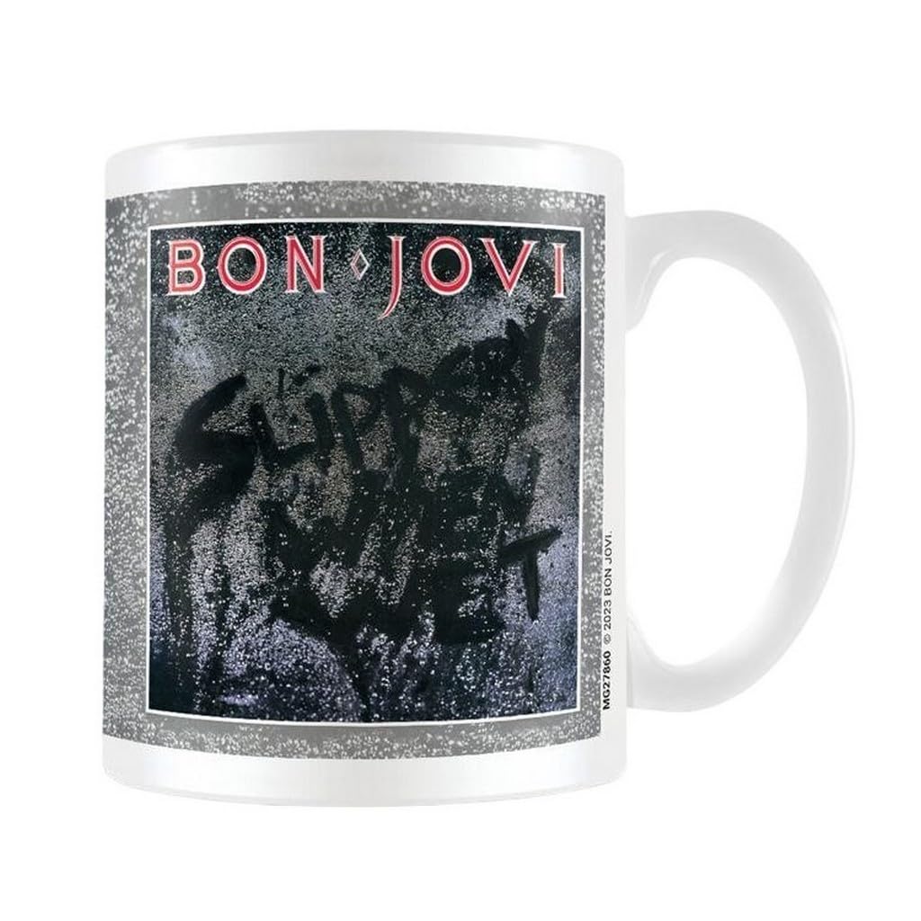 Pyramid International Colour Bon Jovi (Slippery When Wet) White Mug - 10Oz / 315Ml Ceramic Mug - One Size