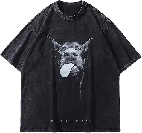 Laixton Mens Graphic Tees Shirt Unisex Cotton Oversized T-Shirt Short Sleeve Vintage Streetwear Casual Tee Top
