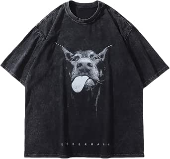 Laixton Men's Graphic T-Shirts - Unisex Cotton Oversized Vintage Streetwear Casual Tee