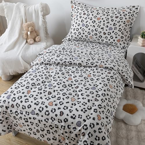 Image of Caressma Cheetah Print Toddler Bedding Set 4 Pieces Kids Comforter Set