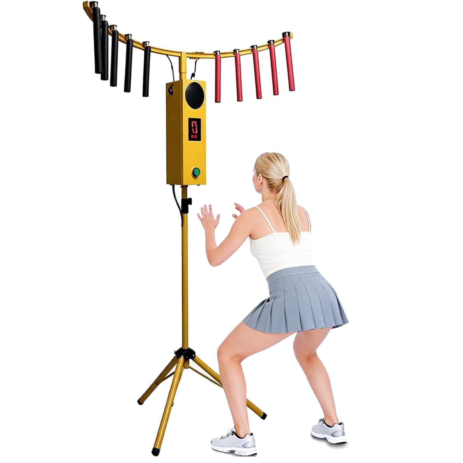 Wangyingxu Reflex Arcade Stick Game Machine, Hand Eye Coordination Training Catching Game, Catching Stick Arcade Game for Carnivals, Events, Party, Bars, Business and Family Game Night Yellow