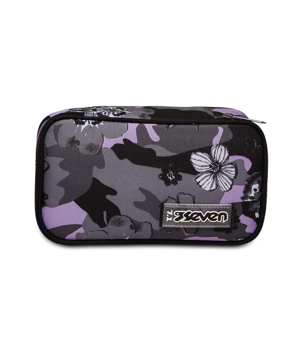 Trousse scolaire Seven QUICK CASE - Complet avec crayons, feutres - Noir
