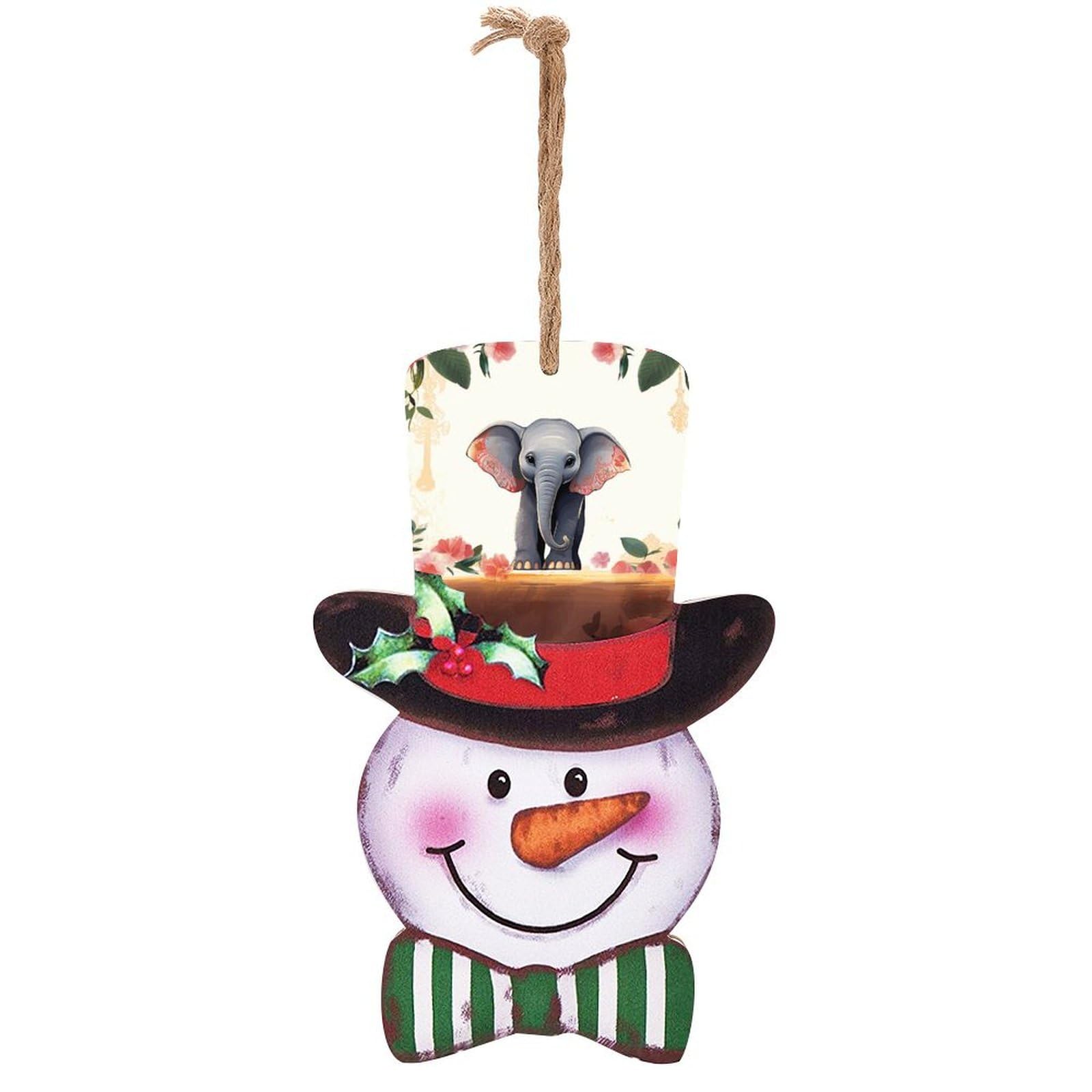 Bonhomme de neige Noël plaque en bois suspendue pour entrée chaleureuse