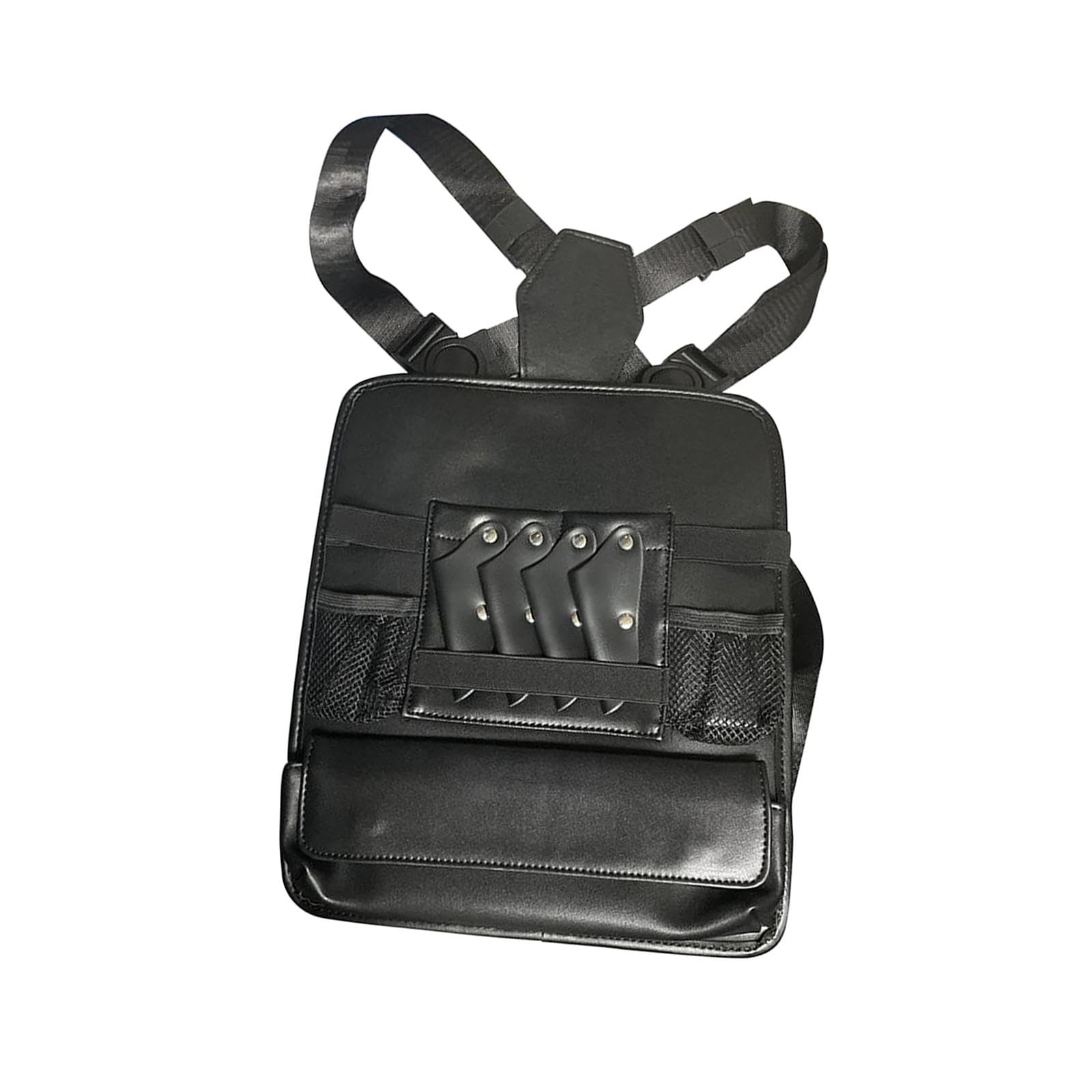 Milageto Haircut Tools Scissor Storage Chest Bag Multifunctional with Double Shoulder Belt for Hair Salon Hair Stylist Tools Bag, Black
