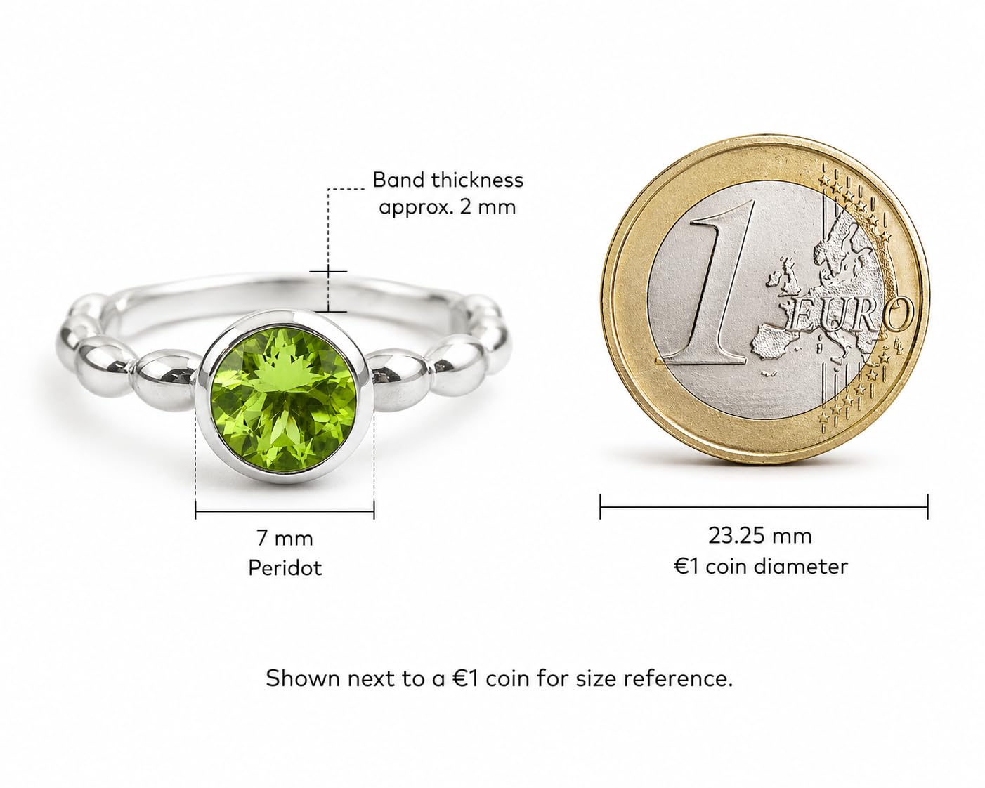 Anillo de plata esterlina con piedras preciosas de peridoto