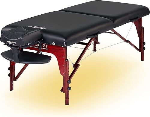 Master Massage Montclair Pro - Mesa de masaje portátil de 31 pulgadas, amortiguación de espuma viscoelástica, paneles de Reiki, liberación de cable