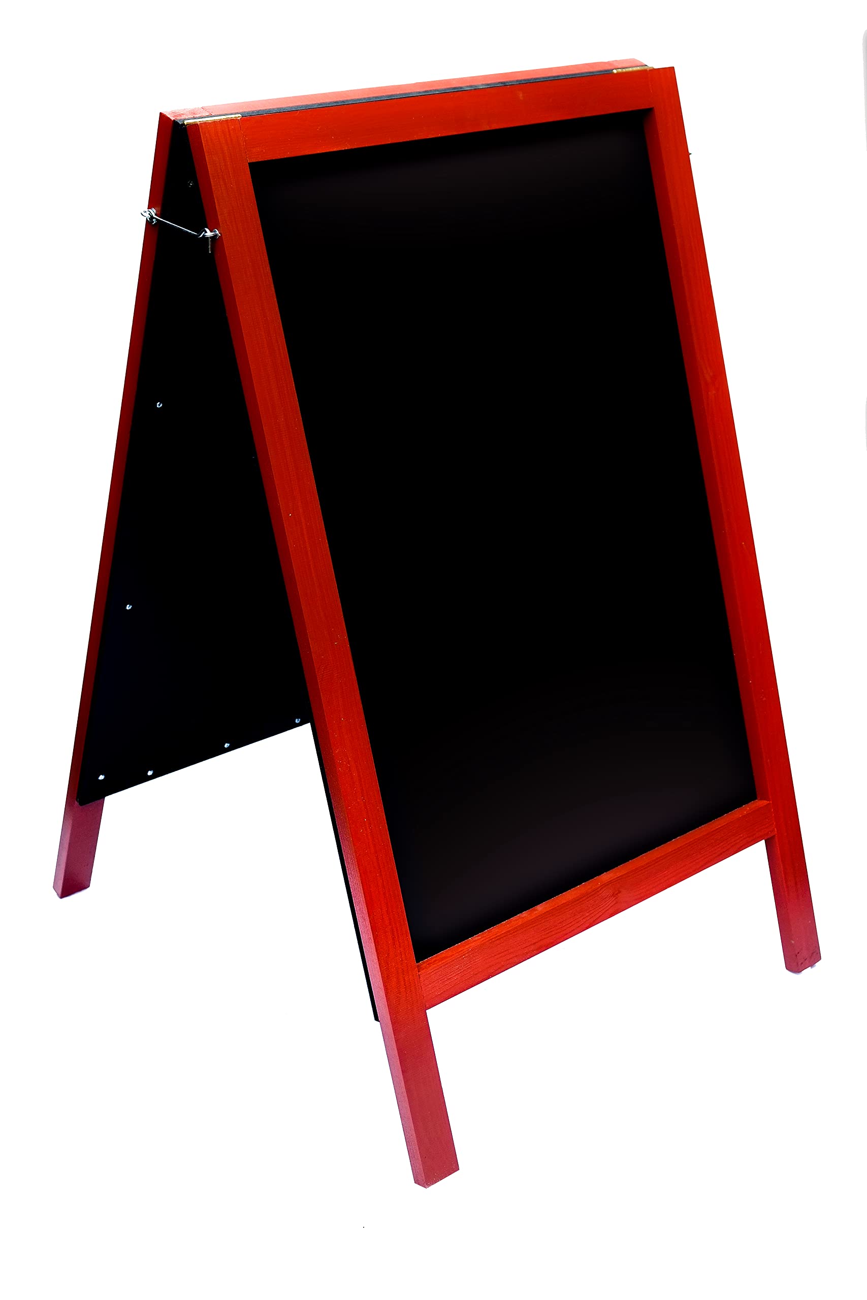 X Large Heavy Duty RED A Frame Chalkboard/Blackboard. Fitted with Tough Melamine™ Hard Plastic, Non Porous Panels - Easy to Clean. 1100 x 610 for Chalk Markers and Chalk. Double Sided Street Sign.