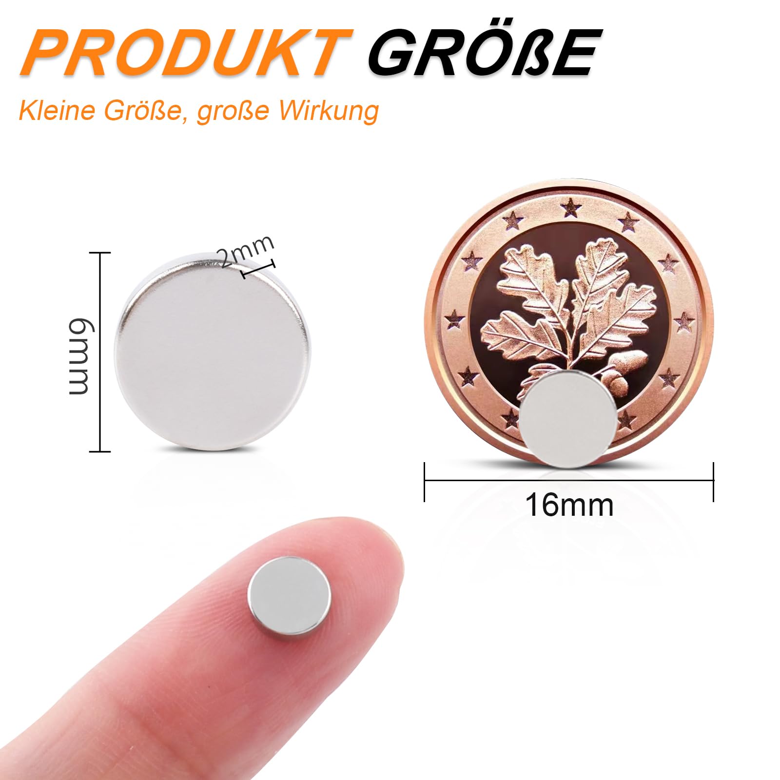 Swihorab 60 Pcs Round Neodymium Magnets, 6 mm x 2 mm, Strong, Rust Resistant, Ideal for Fridge Crafts, DIY - Image 2