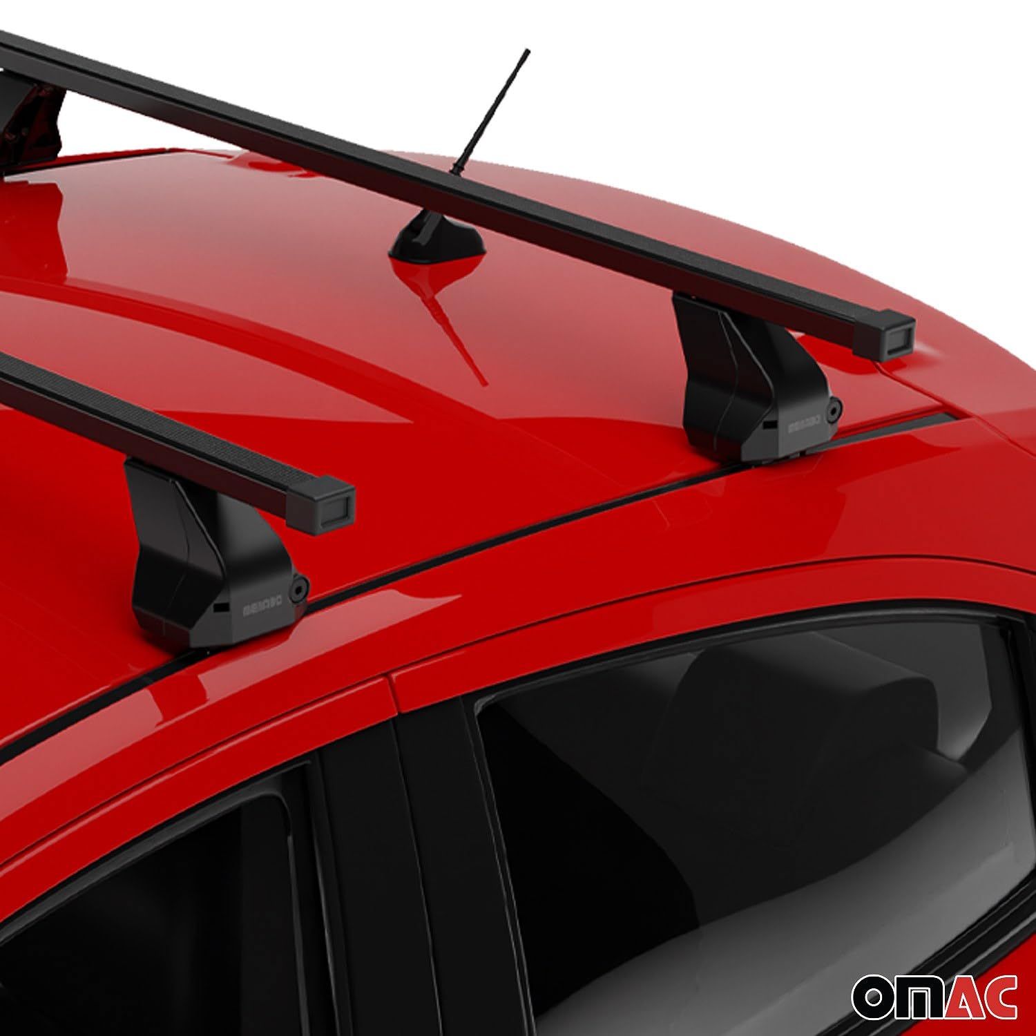 Menabo Barres de toit compatibles avec Mercedes Classe B W246 2011-2018 en acier 75 kg Noir 2 points de fixation pour porte-vélos, coffres de toit, porte-skis, verrouillables