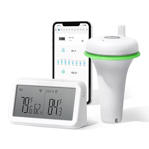 INKBIRD IBS-P02R Termómetro flotante WiFi para piscina digital con IBS-M2 Wi-Fi Gateway Combo, juego de termómetro inalámbrico para piscina, fácil disponible en Yaxa Venezuela