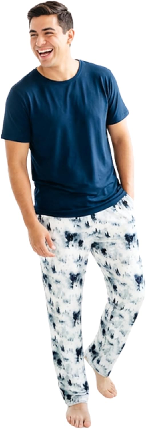 Dreamiere Men's Short Sleeve Loungewear Set - Soft Stretchy Fabric, Relaxed Fit, Eco-Friendly, Perfect for Family Matching