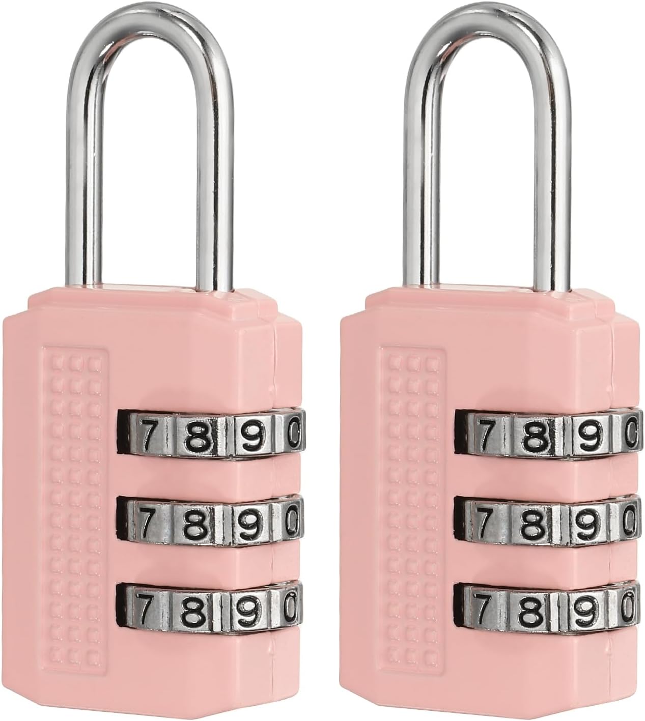 PATIKIL Combination Padlock (Small, Pink)(2 Pcs), 3-Digit Combo Padlock Resettable Luggage Locks with 0.12 Inch Shackle, Suit for Gym Locker/Fence/Storage/Toolbox/Cabinets
