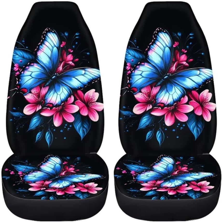 Anti-Slip Floral Turtle Car Front Seat Cover Set of 2 All Weather Driver Seat Cover Scratchproof Washable Car Protectors,Auto Interior Decoration