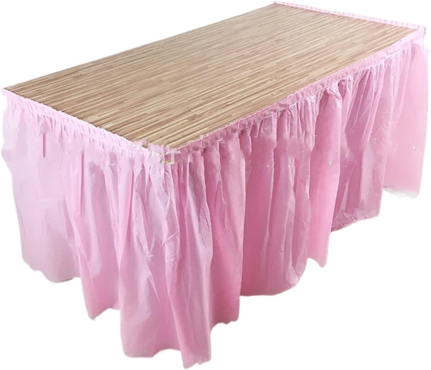 Party Table Skirt， Rectangular Tablecloth Skirt for Graduation Wedding Birthday Party for Wedding, Birthday, Party, Bar, Prom(Pink)