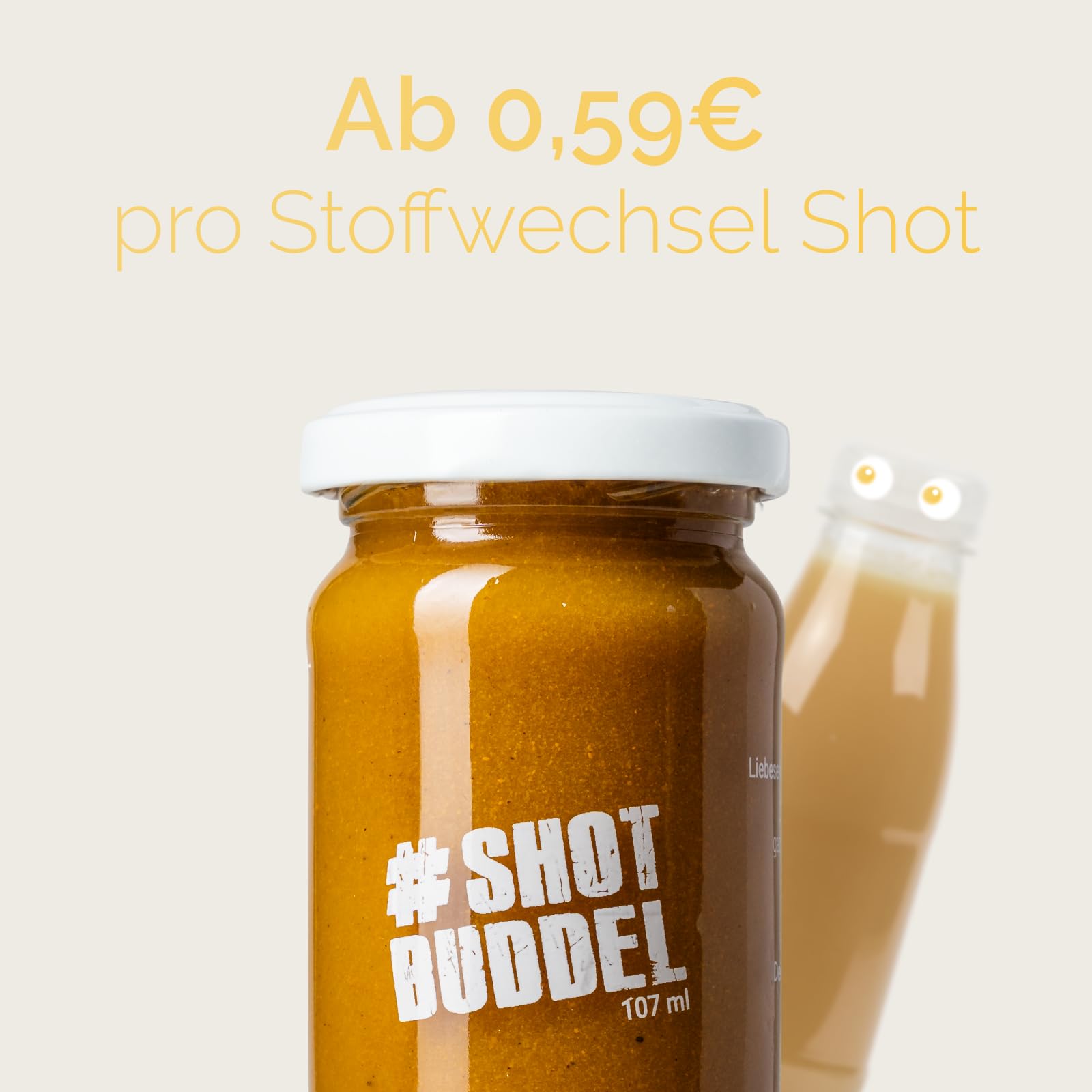 Hansegrün - Bio 3in1 Stoffwechsel³ Shots (50 Stk.) - Superfood-Pulver für Immungsystem¹ & Stoffwechsel³ - Ingwer, Ananas, Apfelessig & Zitronenschale - 100% echte Zutaten zur täglichen Zubereitung
