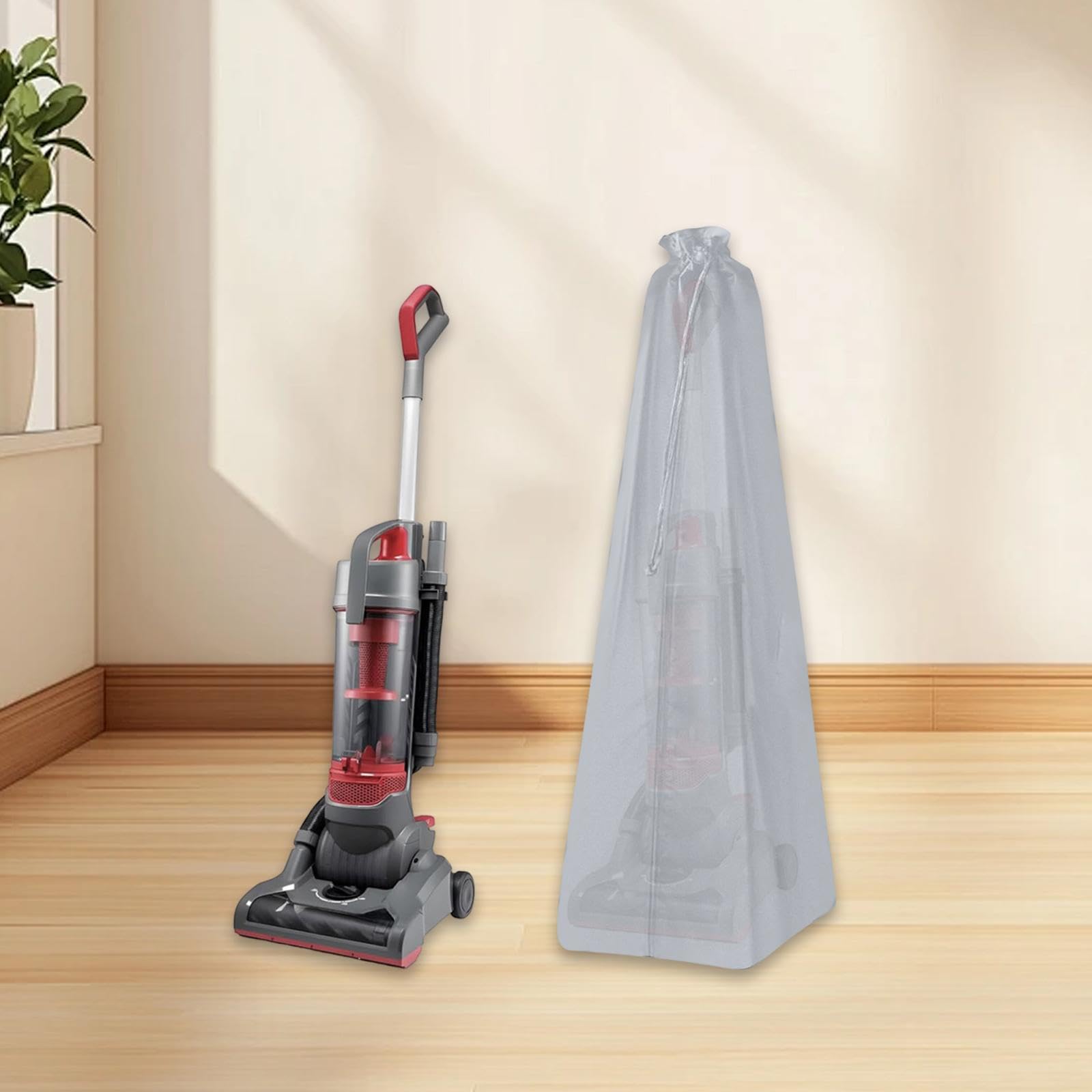 Sac de Rangement pour Aspirateur Domestique, Housse de Protection pour Aspirateur, Design à Cordon, étanche et Anti-poussière, Gris