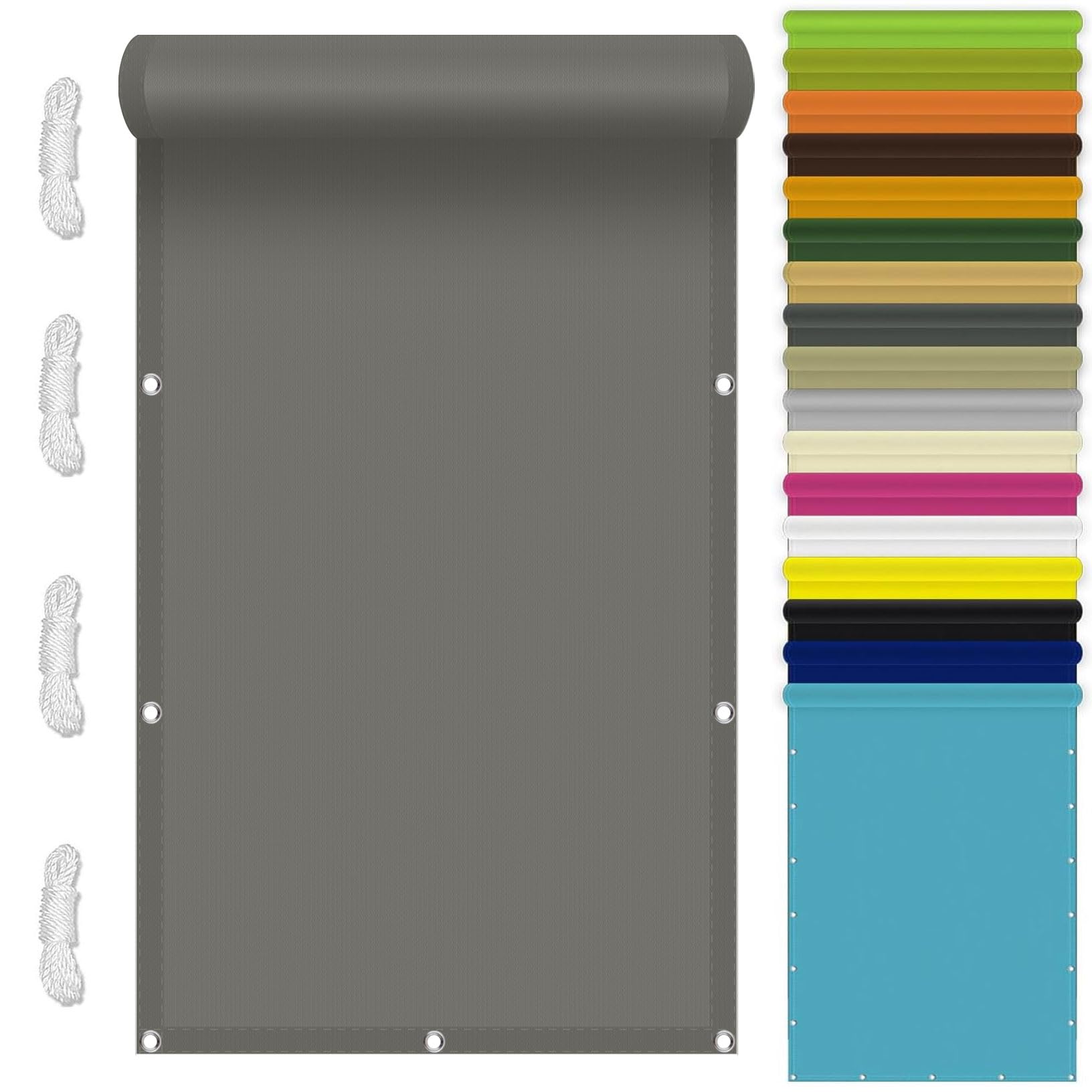 Voile d'ombrage gris foncé renforcé pour protection solaire extérieure haut de gamme