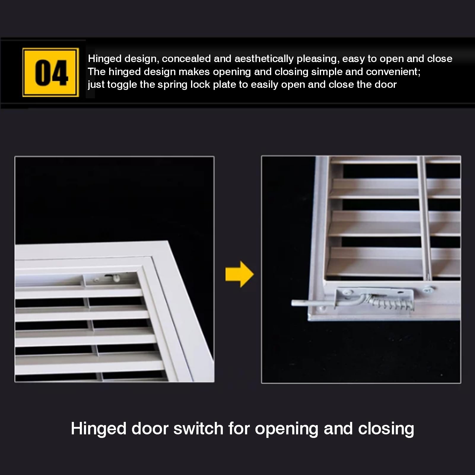 Griglia 'aria Di Ritorno Con Interruttore A Pulsante | Porta di accesso con persiana for schermo da 1 pollice, griglia di copertura dello sfiato HVAC for soffitto(350x350mm)