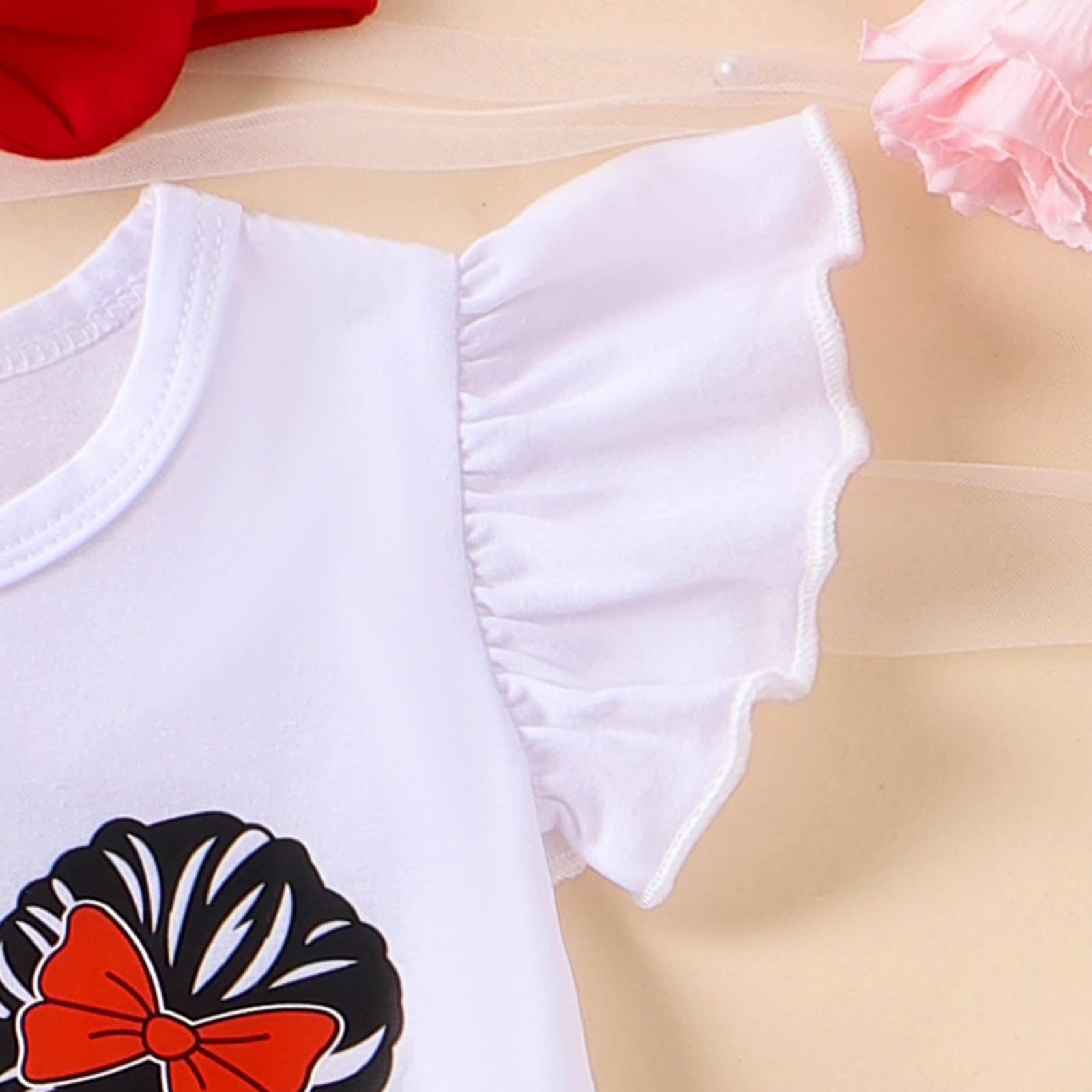 Newborn 4th of July Outfit Girl Short Sleeve Romper Stars Stripe Print Bell Bottoms Set 4th of July Baby Girl Outfits(A-White,0-3 Months)