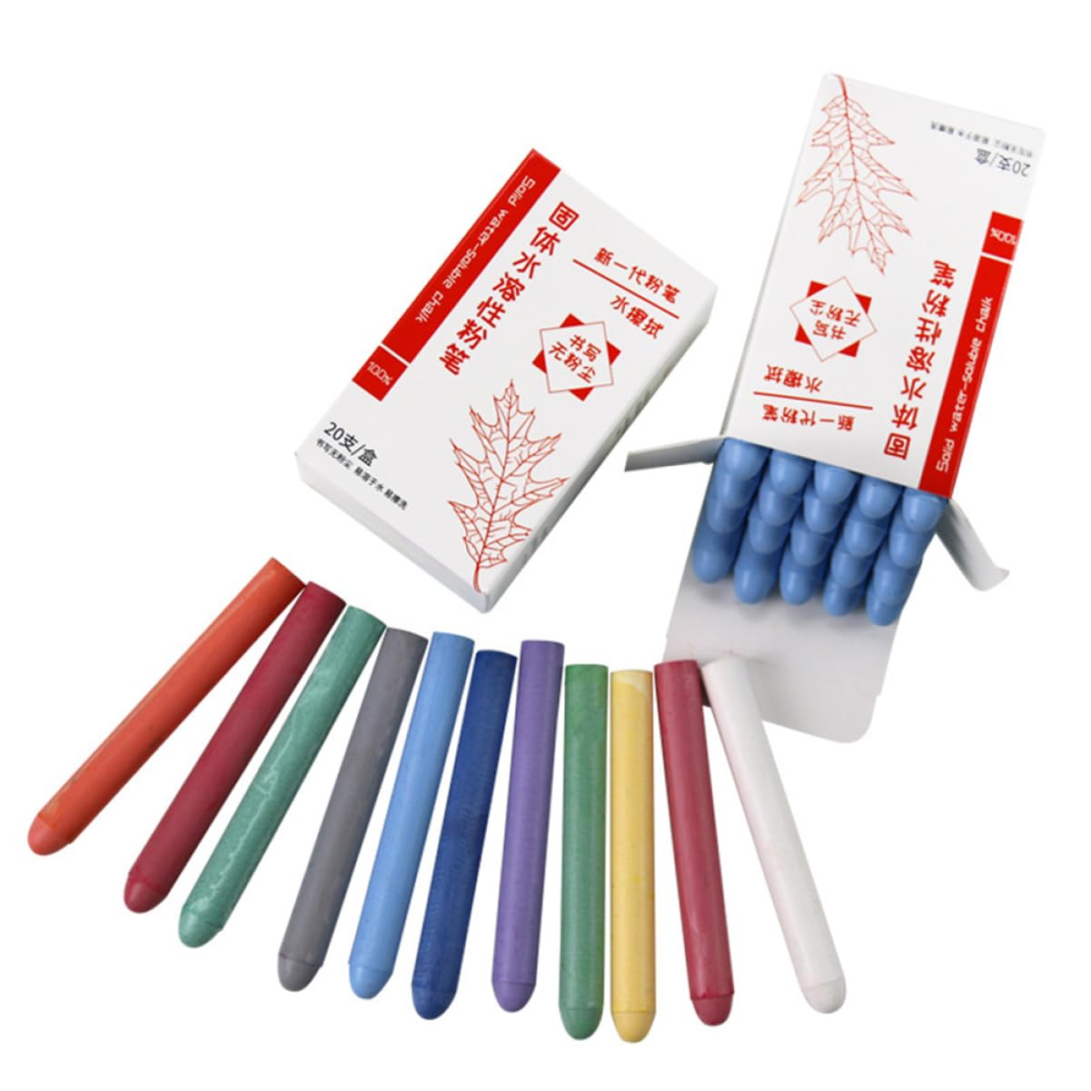 BCOATH 20Pcs Water Soluble Dustless Chalk for Teaching Home Use Vibrant Colored Chalk for Blackboard for Art Projects Drawing and Classroom Activities