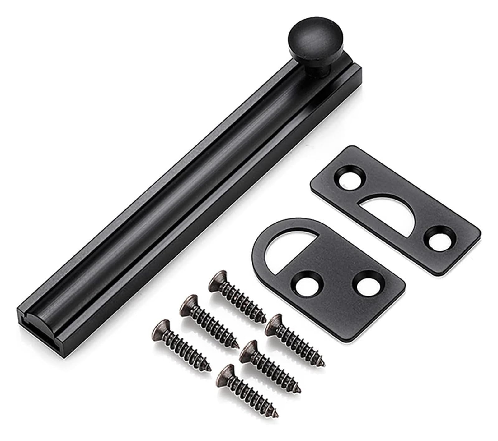 Door Latch， All Copper Slide Door Bolt 2-8in Multicolor for Childproofing and Petproofing(Svart,4in)