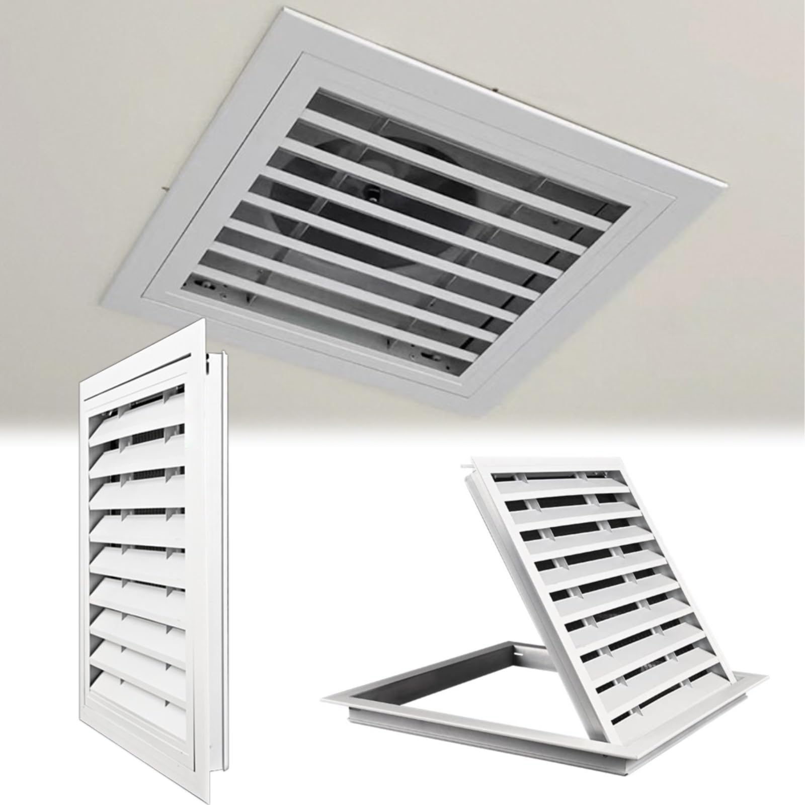 Trappe de ventilation robuste 45x45 en aluminium avec grille de protection