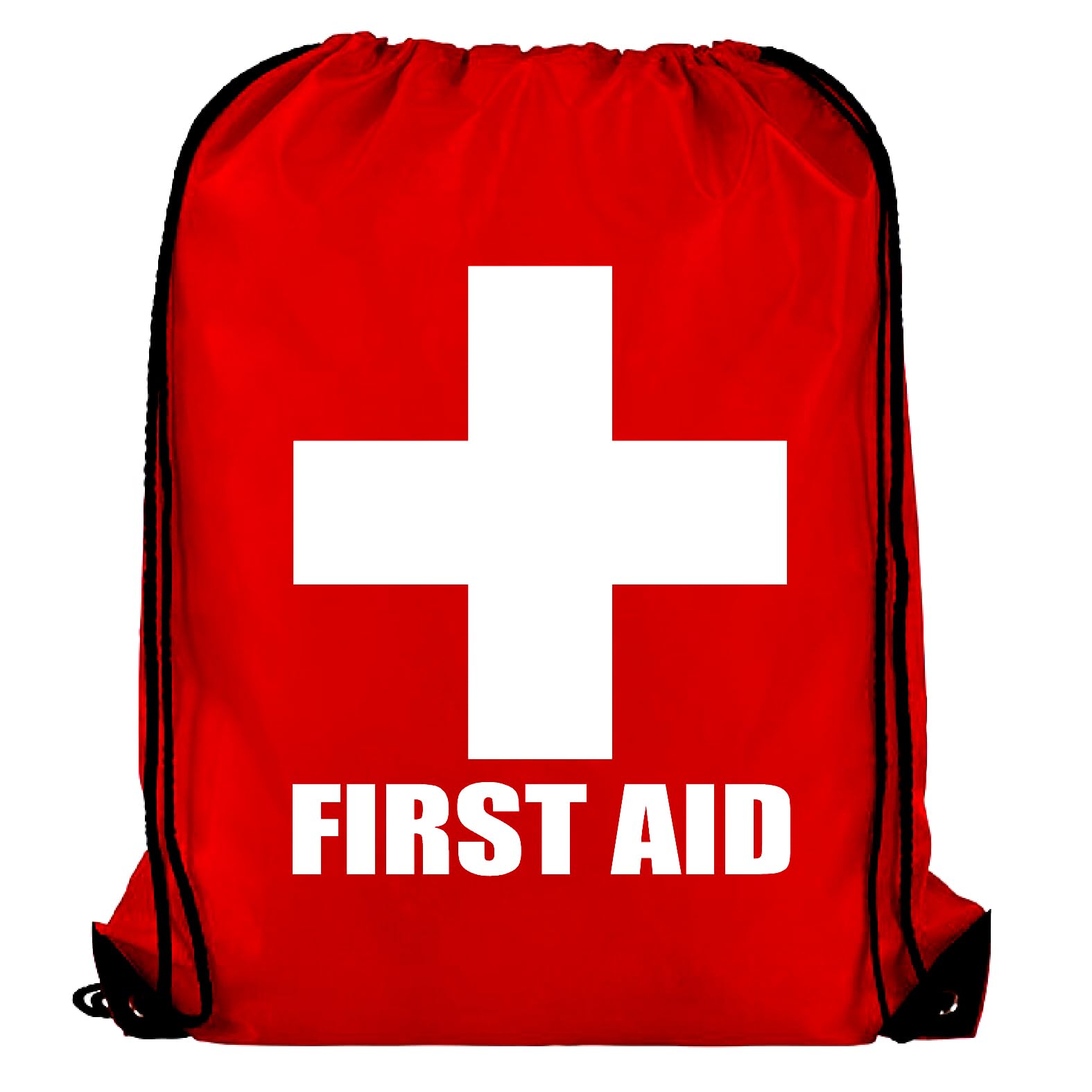 TEEZ Red First Aid Drawstring bag in Red & White