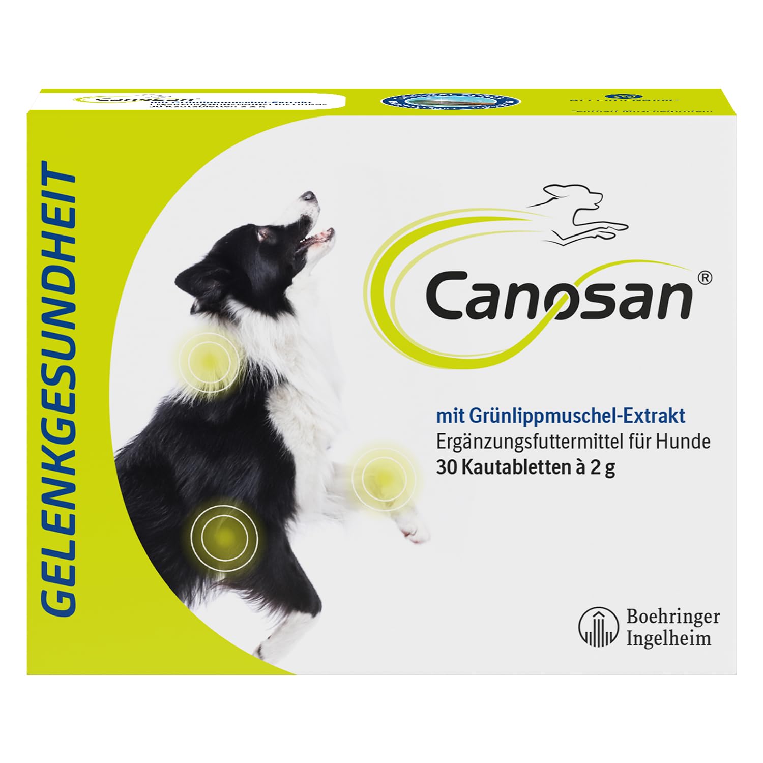 CANOSAN Gelenk Kautabletten 2x30 STK. für Hunde - Grünlippmuschel | Original Gonex - zur Unterstützung von Gelenken & Beweglichkeit
