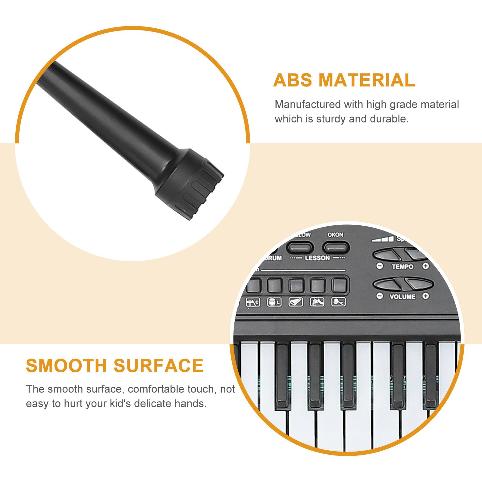 LABRIMP Teclado de Piano Electrónico y Material Abs Diseño de 61 Teclas , Función de Reconocimiento de Voz Juguete Educativo Musical para Niños para Aprendizaje Temprano