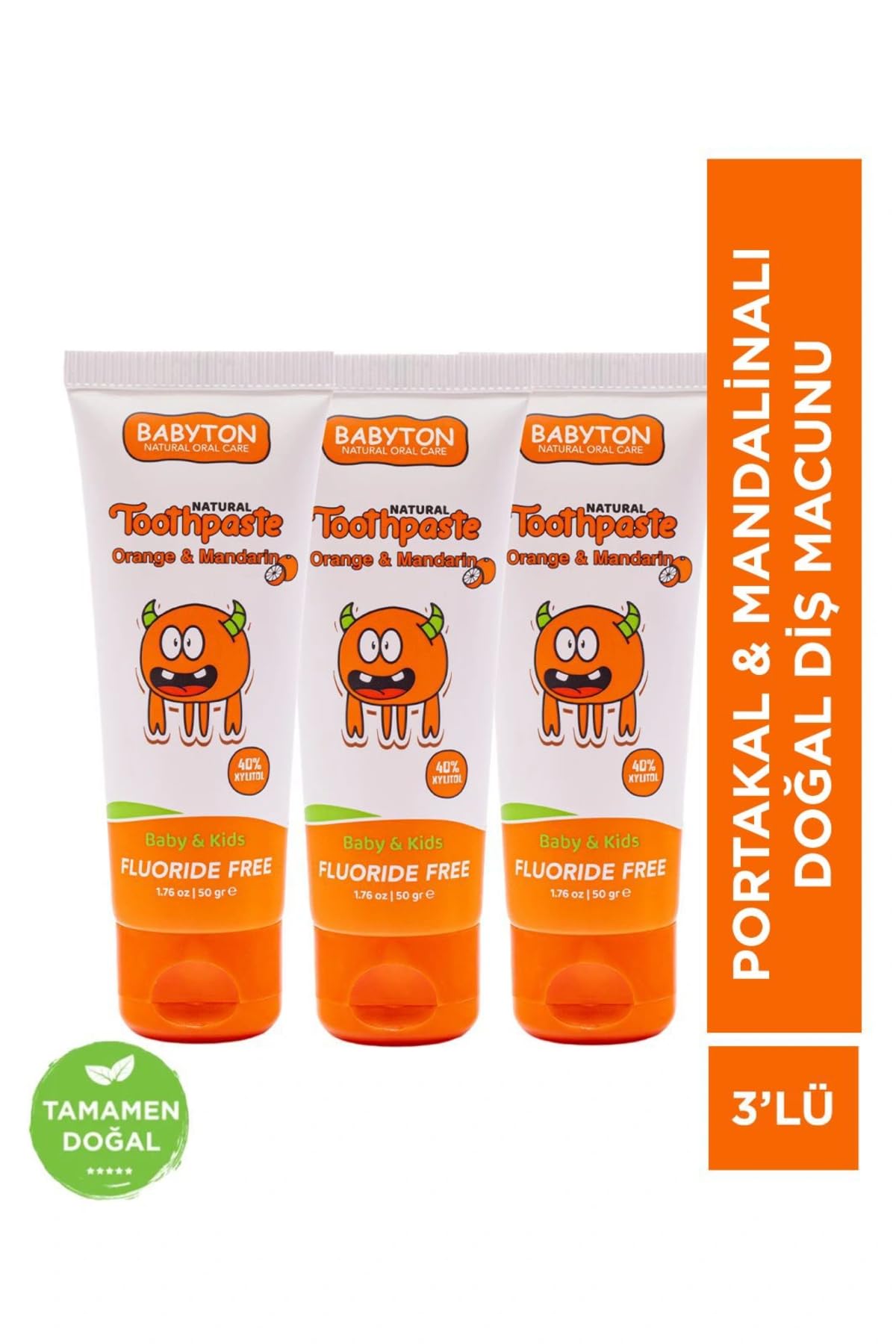 BABYTON Doğal Portakal&Mandalina Diş Macunu 3'Lü Set 50 Gr