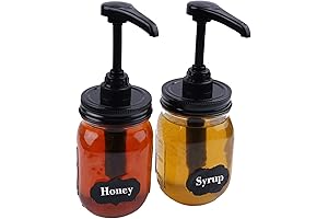 Mason Jar Syrup Dispenser Pump Lids For Regular Mouth Jar (2 Pack)...