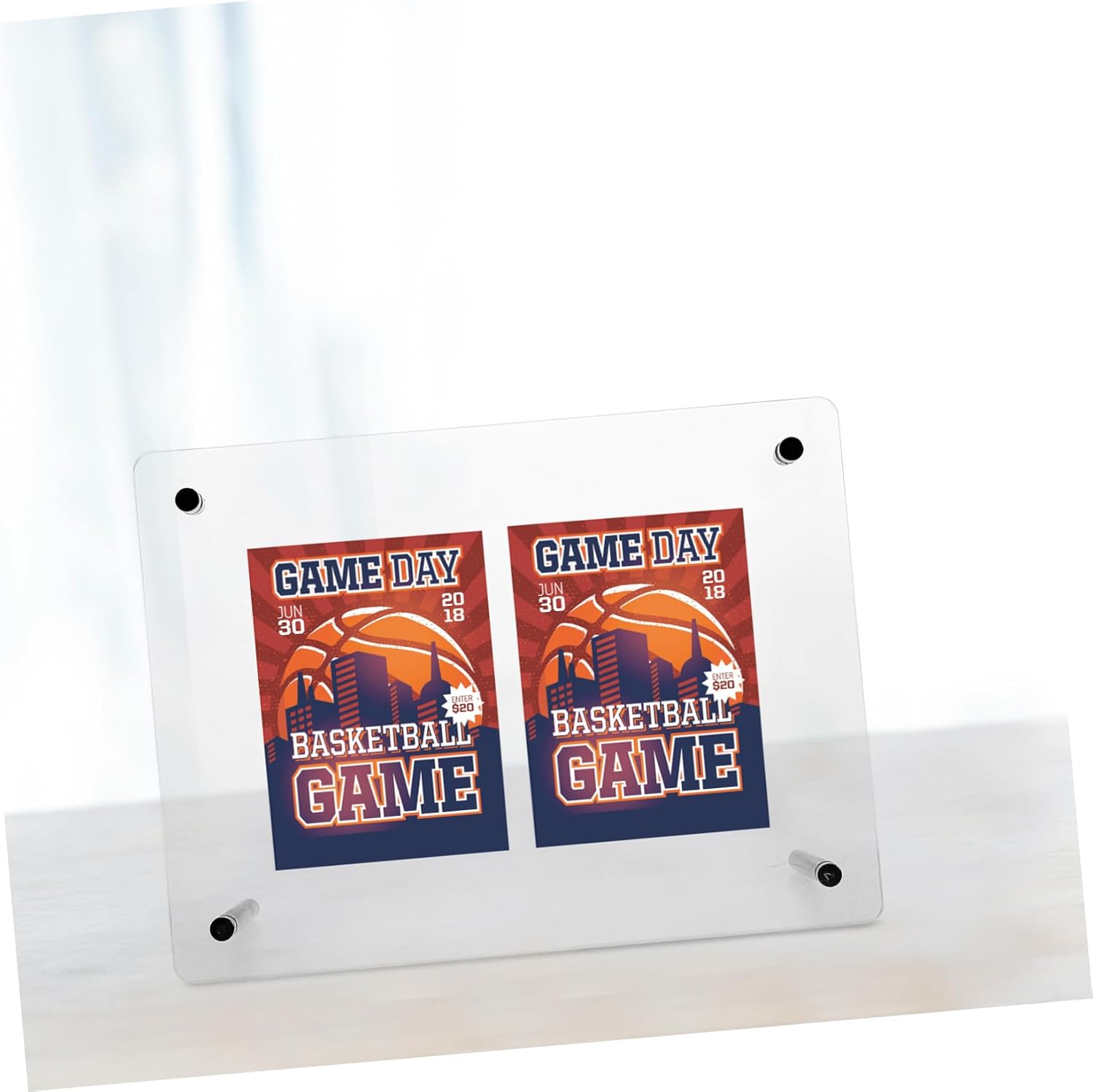 GLEAVI Acrylic Trading Card Display Stand 2 Slots Card Holder for Collectors and Desktop Display