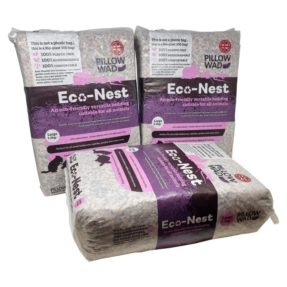 9.6KG LARGE ECO NEST Quality 100% biodegradable Pet Bedding small Animals (3 pk)