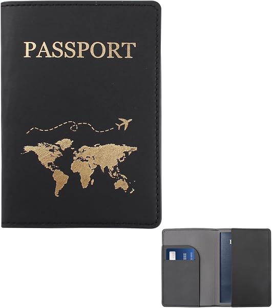 FuninCrea Porta Passaporto da Viaggio con motivo dorato