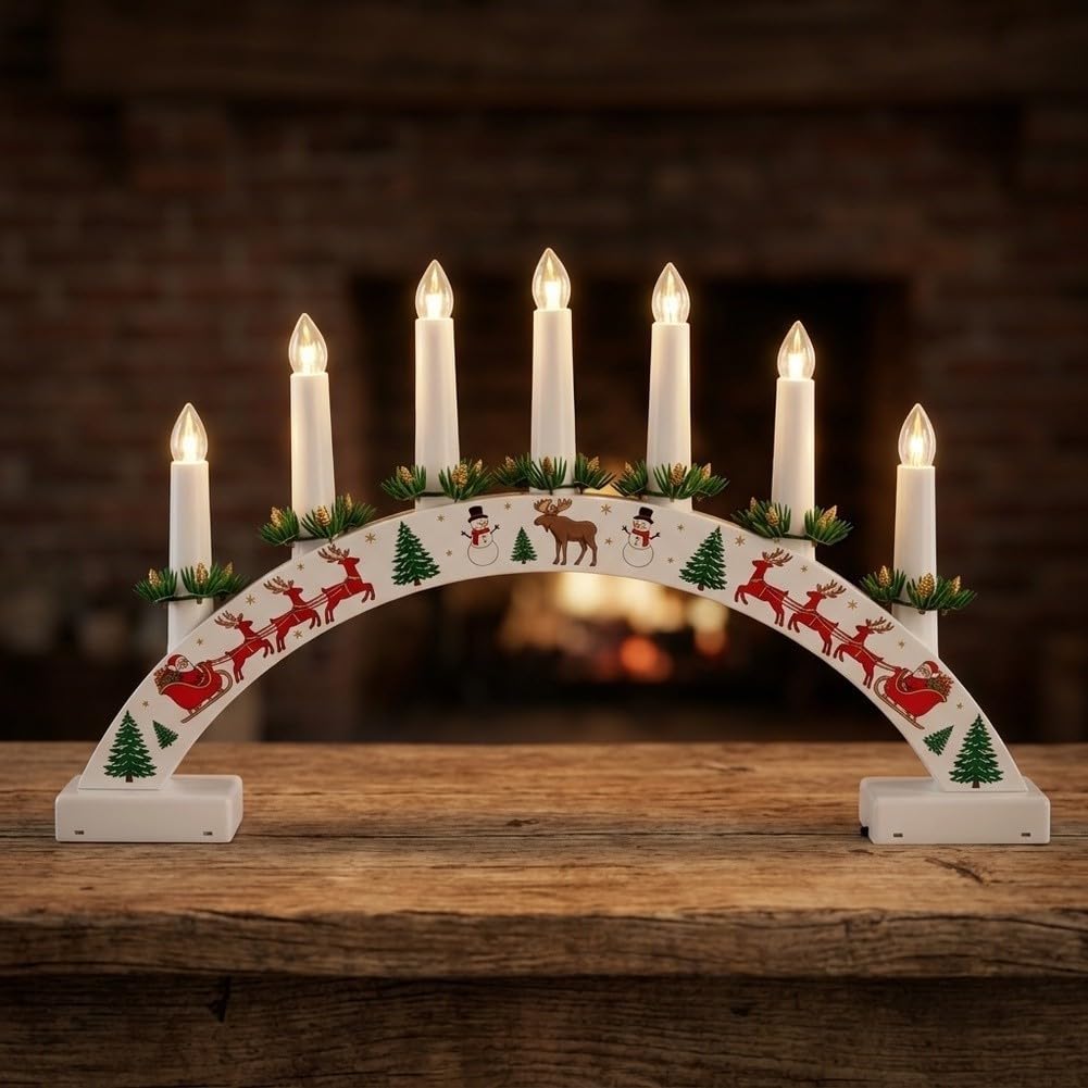 para decoración Navidad para madera Puente 22x39cm Baterías(A)