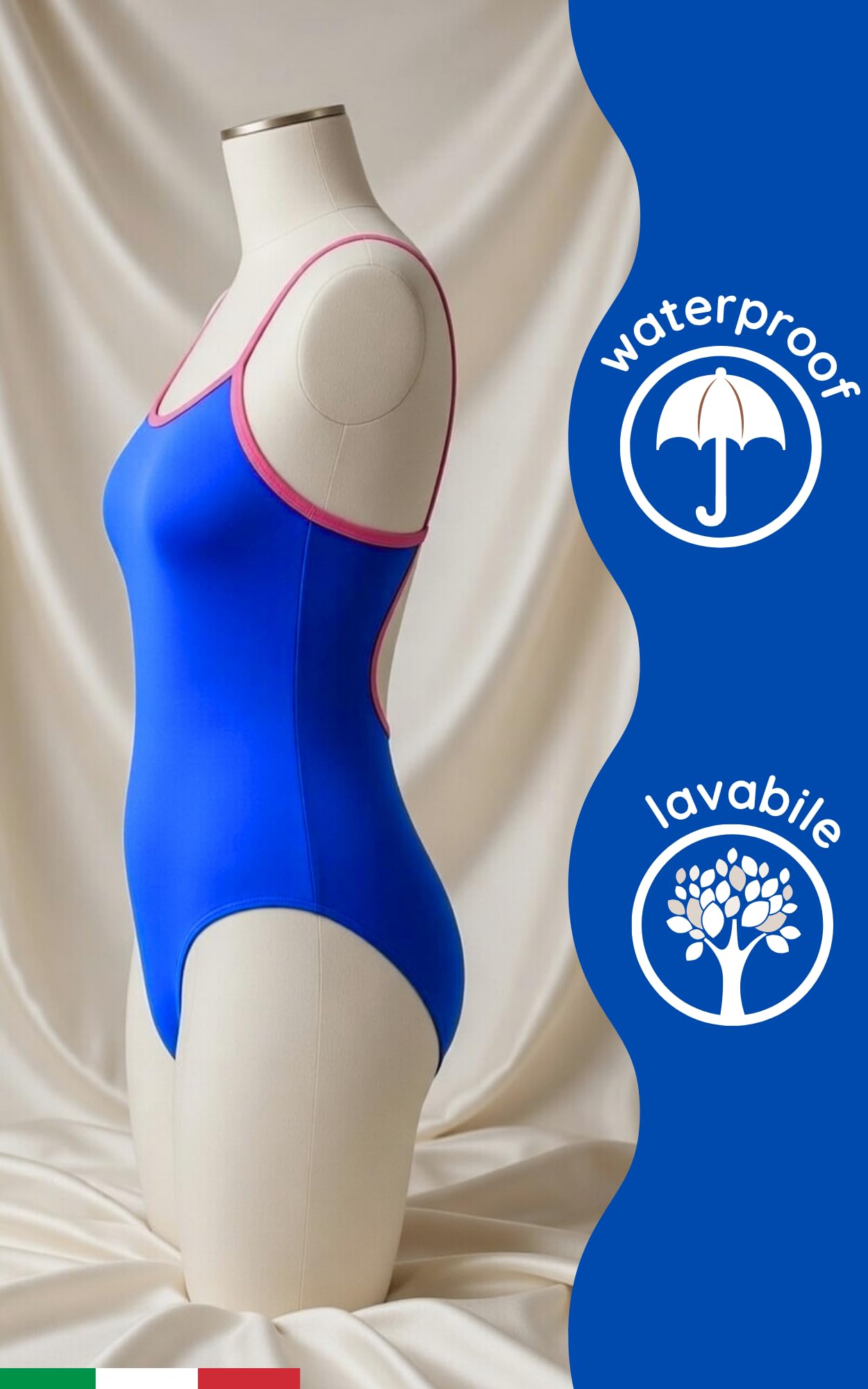 NoBlood - Costume da Bagno mestruale per Adolescente 10/18 Anni | Piscina e Mare | Lavabile | Ragazza | Blu
